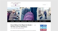 Desktop Screenshot of justabackpackandarollie.com